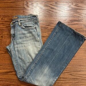 VINTAGE ARDEN B women’s bootcut low rise distressed light denim jeans size 8